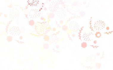 Açık kırmızı vektör, çiçekli, güllü doğal arka plan. Çiçekli yepyeni renkli bir illüstrasyon. Marka kitabınız için yeni şablon.