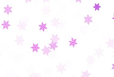 Buz kar taneleri ve yıldızlı hafif Mor vektör şablonu. Gradyan kristal buz formlarıyla soyut çizimler. Yeni yıl posterleri, afişler için tasarım.