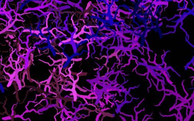 Koyu mor, pembe vektör, yapraklı, dallı doğal sanat eserleri. Yaprakları ve dalları olan parlak renkli çizimler. İşiniz için yepyeni bir tasarım..