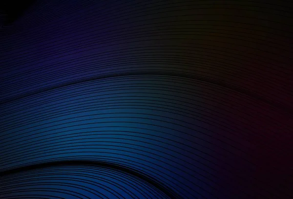 Темный Синий Вектор Изогнутыми Линиями Красочная Абстрактная Иллюстрация Градиентными Линиями — стоковый вектор