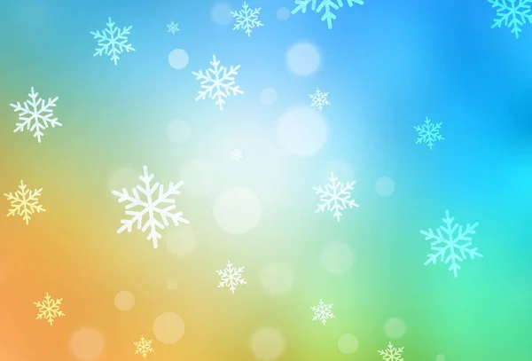 Hellblauer Gelber Vektorhintergrund Urlaubsstil Abstrakte Gradienten Illustration Mit Farbenfrohen Weihnachtssachen — Stockvektor
