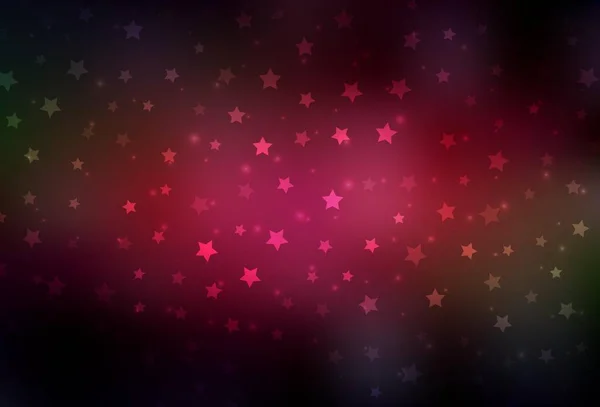 Koyu Kırmızı Sarı Vektör Desenli Noel Kar Taneleri Yıldızlar Kar — Stok Vektör