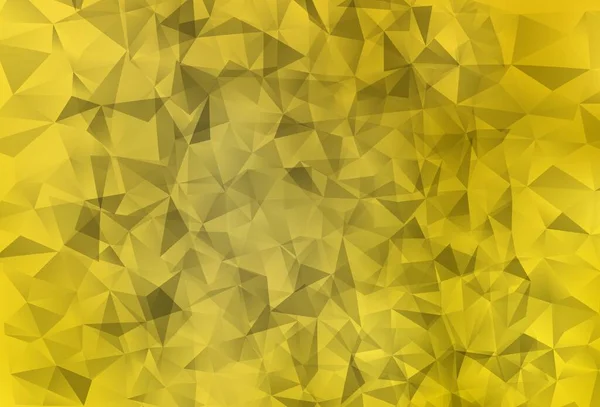 Hellgelber Vektor Abstrakter Mosaikhintergrund Leuchtende Polygonale Illustration Die Aus Dreiecken — Stockvektor
