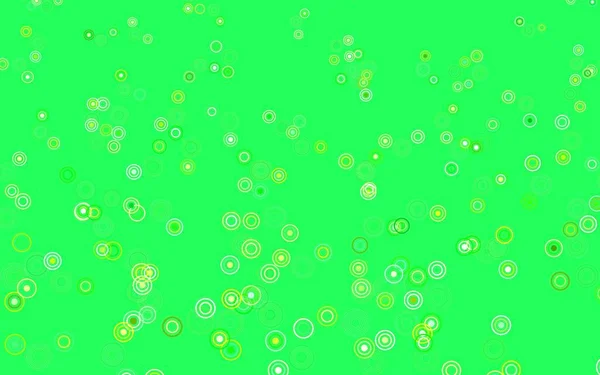 Светло Зеленая Желтая Векторная Компоновка Кружочками Блестящие Абстрактные Иллюстрации Размытыми — стоковый вектор