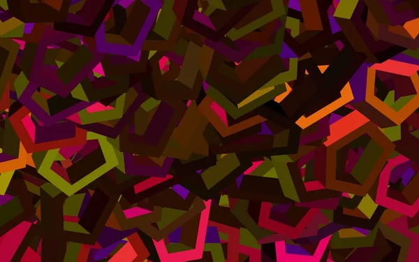 Sötét Multicolor Vektor Háttér Hatszögű Tervezés Absztrakt Stílusban Hatszögekkel Sablon — Stock Vector