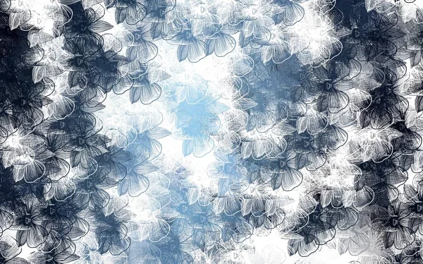 Modèle Naturel Vecteur Bleu Clair Avec Des Fleurs Illustration Colorée — Image vectorielle