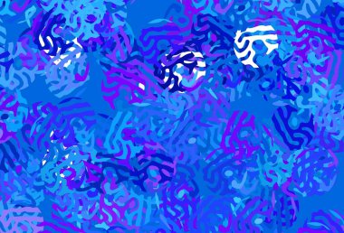 Açık pembe, Memphis şekilli mavi vektör arkaplan. Soyut gradyan şekilli basit renkli çizimler. Duvar kağıtları için zarif tasarım.