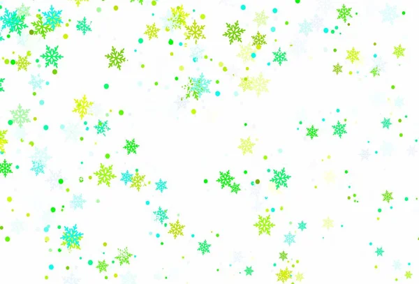 Light Blue Green Vector Background Beautiful Snowflakes Shining Colorful Illustration — Stock Vector