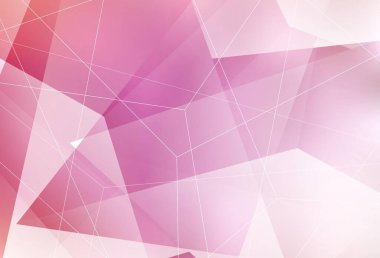 Kristalleri ve üçgenleri olan açık pembe vektör şablonu. Doğa tarzında üçgenleri olan güzel bir çizim. İşiniz için en iyi akıllı tasarım.