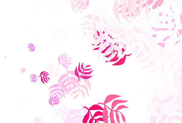 Светло Розовая Красная Векторная Капель Листьями Блестящие Абстрактные Иллюстрации Каракулями — стоковый вектор