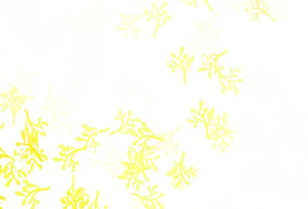 Light Yellow Vector Abstract Design Sakura Colorful Illustration Doodle Style — Stock Vector