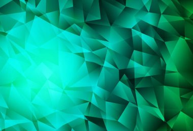 Açık yeşil vektör düşük poli düzeni. Çokgen biçiminde, gradyan ile renkli çizimler. Web siteniz için yeni bir doku.