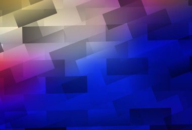 Açık pembe, dikdörtgenli mavi vektör arkaplan. Dikdörtgen şekilli soyut çizimler. Reklamınız, posteriniz, afişiniz için en iyi tasarım.