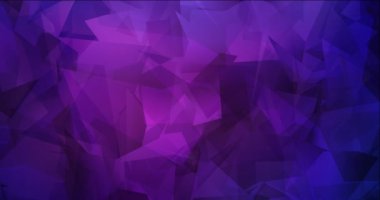 Mor ve koyu pembe üçgenli çokgen animasyon. Hareket tarzında soyut gradyan çok renkli arkaplan. 4K döngü videosu