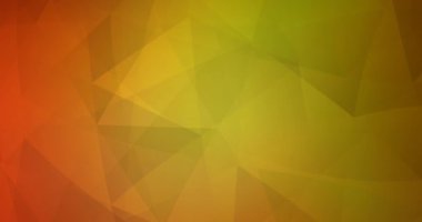 Koyu kırmızı ve sarı üçgenli çokgen animasyon. Hareket tarzında soyut gradyan çok renkli arkaplan. 4K döngü videosu