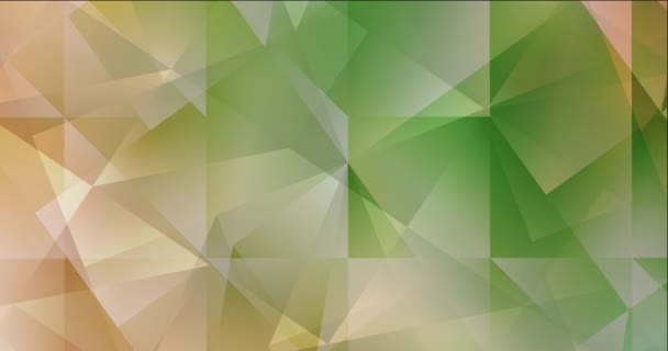 ライトグリーンと赤の三角形の多角形のアニメーション モーションスタイルの抽象グラデーションマルチカラー背景 4Kループビデオ — ストック動画