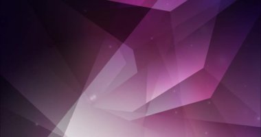 Üçgenli koyu mor çokgen animasyon. Hareket tarzında soyut gradyan çok renkli arkaplan. 4K döngü videosu