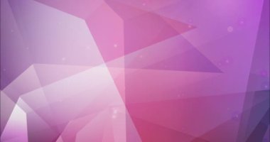Açık mor ve pembe üçgenli çokgen animasyon. Hareket tarzında soyut gradyan çok renkli arkaplan. 4K döngü videosu