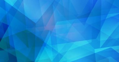 Üçgenli açık mavi çokgen animasyon. Hareket tarzında soyut gradyan çok renkli arkaplan. 4K döngü videosu