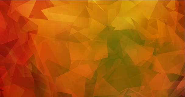 Sötétvörös Sárga Poligonális Animáció Háromszögekkel Absztrakt Gradiens Többszínű Háttér Mozgási — Stock videók