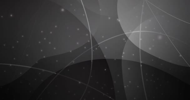 Abstrakte Looping Animation Mit Leuchtenden Punkten Und Linien Auf Dunkelgrauem — Stockvideo