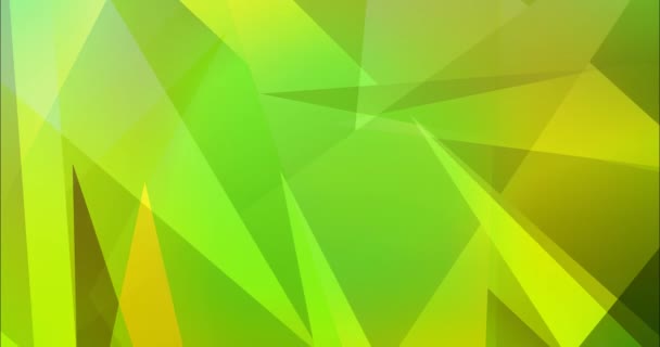 Светло Зеленая Желтая Полигональная Анимация Треугольниками Линиями Абстрактный Градиентный Многоцветный — стоковое видео