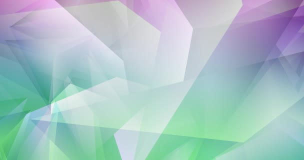 Animation Polygonale Verte Rose Avec Lignes Triangles Fond Multicolore Dégradé — Video