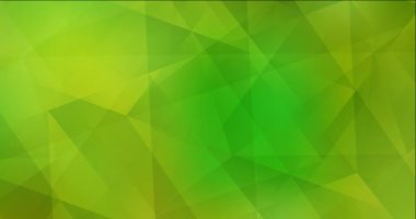 Açık yeşil ve sarı üçgenli çokgen animasyon. Hareket tarzında soyut gradyan çok renkli arkaplan. 4K döngü videosu
