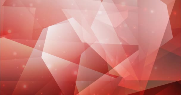 Animation Polygonale Rouge Clair Avec Des Triangles Des Cercles Lumineux — Video