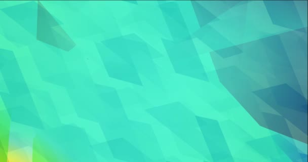 Зеленая Многоугольная Анимация Линиями Треугольниками Абстрактный Градиентный Многоцветный Фон Стиле — стоковое видео