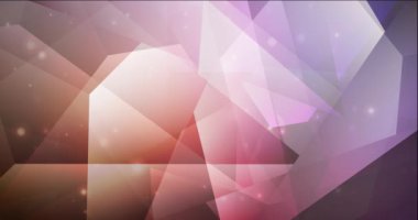 Koyu pembe ve mor renkli üçgenler ve parlayan daireler. Hareket tarzında soyut gradyan çok renkli arkaplan. 4K döngü videosu