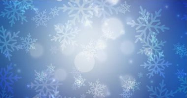 Buzlu kar taneleriyle video animasyonu. Karlı Xmas tarzında renkli dekoratif tasarım. Yeni yıl web siteleri için şablon.