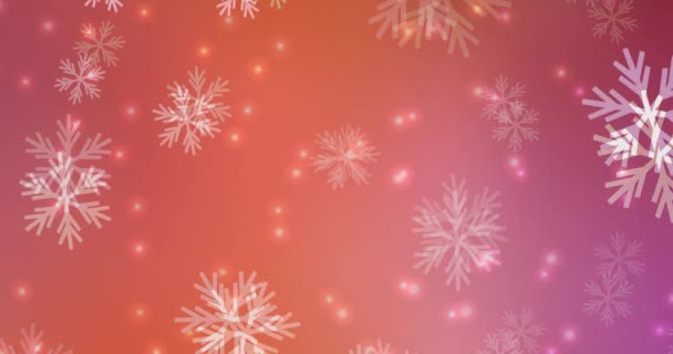 Video Animation Med Snöflingor Färgglad Dekorativ Design Xmas Stil Med — Stockvideo