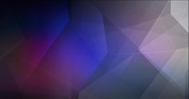 Dunkelblaue Und Violette Polygonale Animation Mit Dreiecken Und Linien Abstrakter — Stockvideo