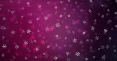 Buz kar taneleri ve yıldızlı video animasyonu. Karlı Xmas tarzında renkli dekoratif tasarım. Yeni yıl web siteleri için şablon.