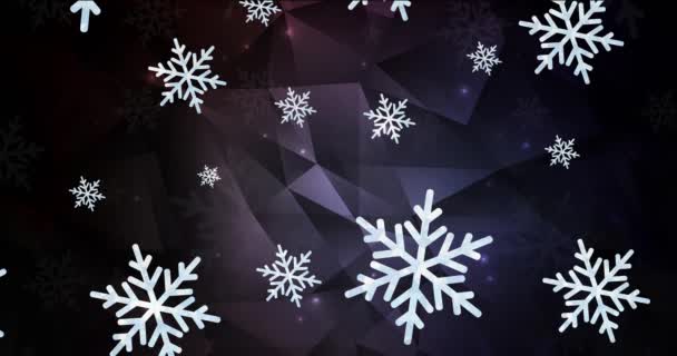 Animación Vídeo Con Copos Nieve Hielo Diseño Decorativo Colorido Estilo — Vídeos de Stock
