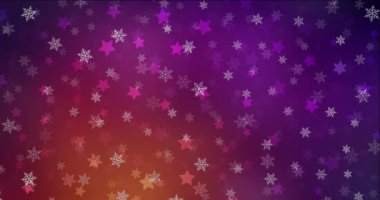 Buz kar taneleri ve yıldızlı video animasyonu. Karlı Xmas tarzında renkli dekoratif tasarım. Yeni yıl web siteleri için şablon.