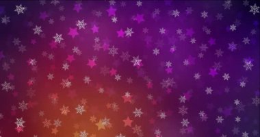 Buz kar taneleri ve yıldızlı video animasyonu. Karlı Xmas tarzında renkli dekoratif tasarım. Yeni yıl web siteleri için şablon.