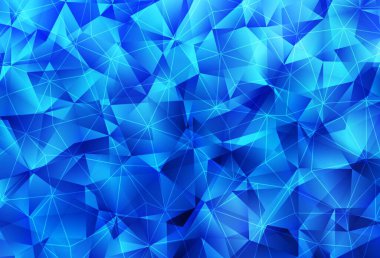 Kristallerle, üçgenlerle hafif BLUE vektör şablonu. Renkli üçgenli modern soyut illüstrasyon. İniş sayfası için modern şablon.