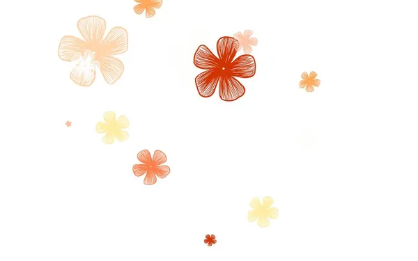 Modèle Gribouillage Vectoriel Rouge Clair Avec Des Fleurs Doodle Illustration — Image vectorielle