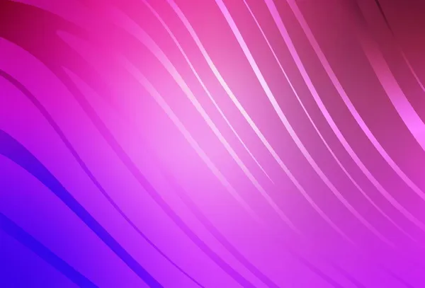 Светло Фиолетовый Розовый Векторный Фон Гнутыми Линиями Красочная Градиентная Иллюстрация — стоковый вектор