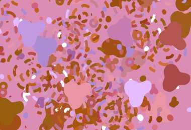 Açık pembe, kaotik şekilli sarı vektör şablonu. Modern tarzda değişen renkli kaotik formlar. Web siteniz için basit tasarım.