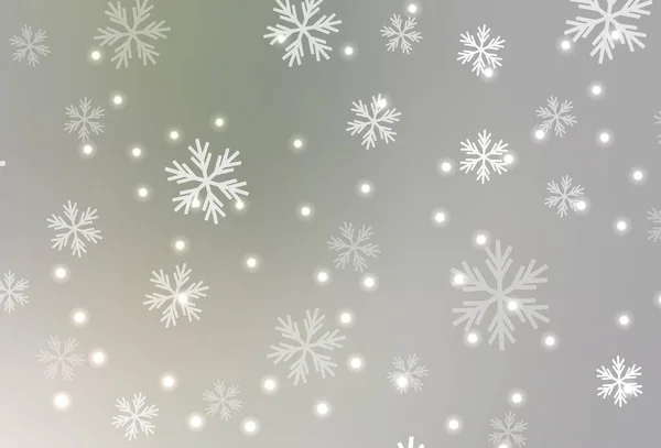 浅灰矢量纹理与彩色雪花 五彩缤纷的圣诞风格的雪装饰设计 新年背景的模板 — 图库矢量图片