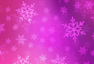 Açık Pembe vektör arkaplanı Xmas tarzında. Renkli Noel şeyleri ile soyut gradyan çizimi. Harfler ve tipografi için şablon.