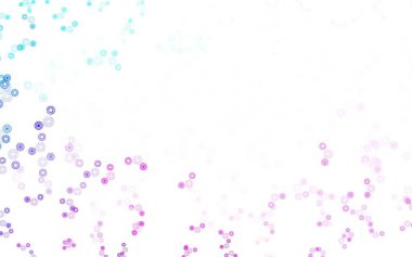 Açık pembe, köpüklü mavi vektör arkaplan. Soyut arka planda bulanık kabarcıklar ve renkli gradyan. İş ilanınız için tasarım.