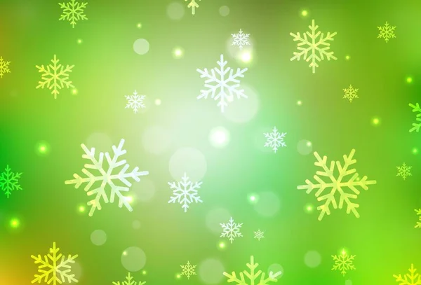 Verde Claro Fondo Vectorial Amarillo Estilo Navidad Una Ilustración Inteligente — Archivo Imágenes Vectoriales