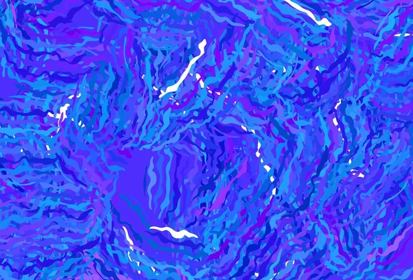 Hellrosa Blauer Vektorhintergrund Mit Gebogenen Linien Ein Muster Mit Bunten — Stockvektor