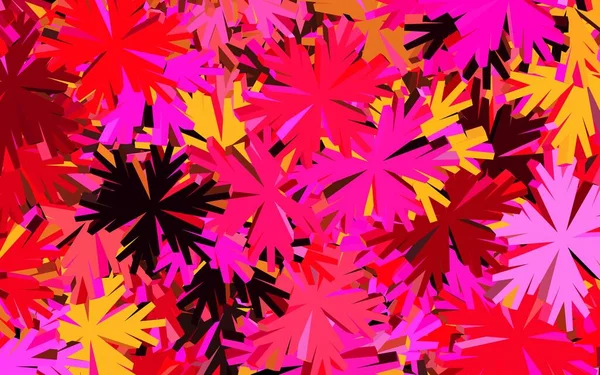Темно Розовый Желтый Вектор Фоне Цветов Эскизные Цветки Белом Фоне — стоковый вектор