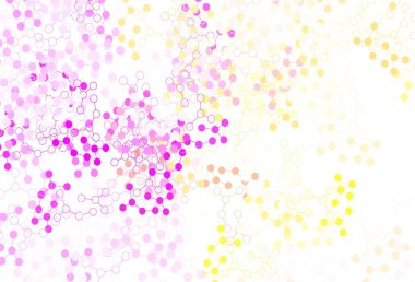 Açık pembe, yapay zeka kavramına sahip sarı vektör dokusu. Parlak renkli bir illüstrasyon ve yapay zekanın gerçek yapısı. Teklif verilerinin tanıtımı için akıllı tasarım.