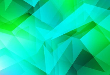 Açık yeşil vektör çokgen şablonu. Origami tarzında gradyan ile geometrik çizim. Broşürünüz için yepyeni bir tasarım..